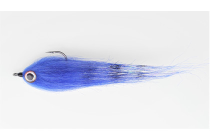 Джиг-стример M (120-135 мм), цвет 0811 (синее тело, белый хвост, натуральные глазки), крючок 3/0